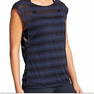 Athleta| stiped sheer active top